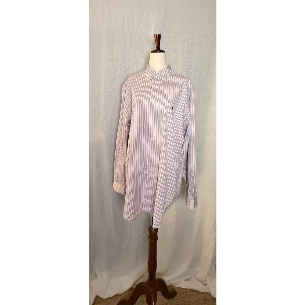 Men’s Ralph Lauren Classic Fit Pink, Blue & White Stripe Dress Shirt
17 34/35